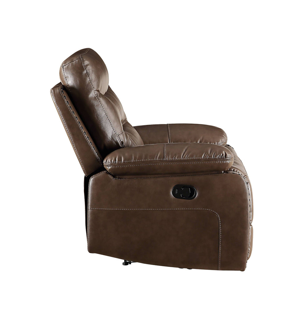 Aashi - Leather Gel Match Recliner Sofa - Brown by Unique Piece Furniture