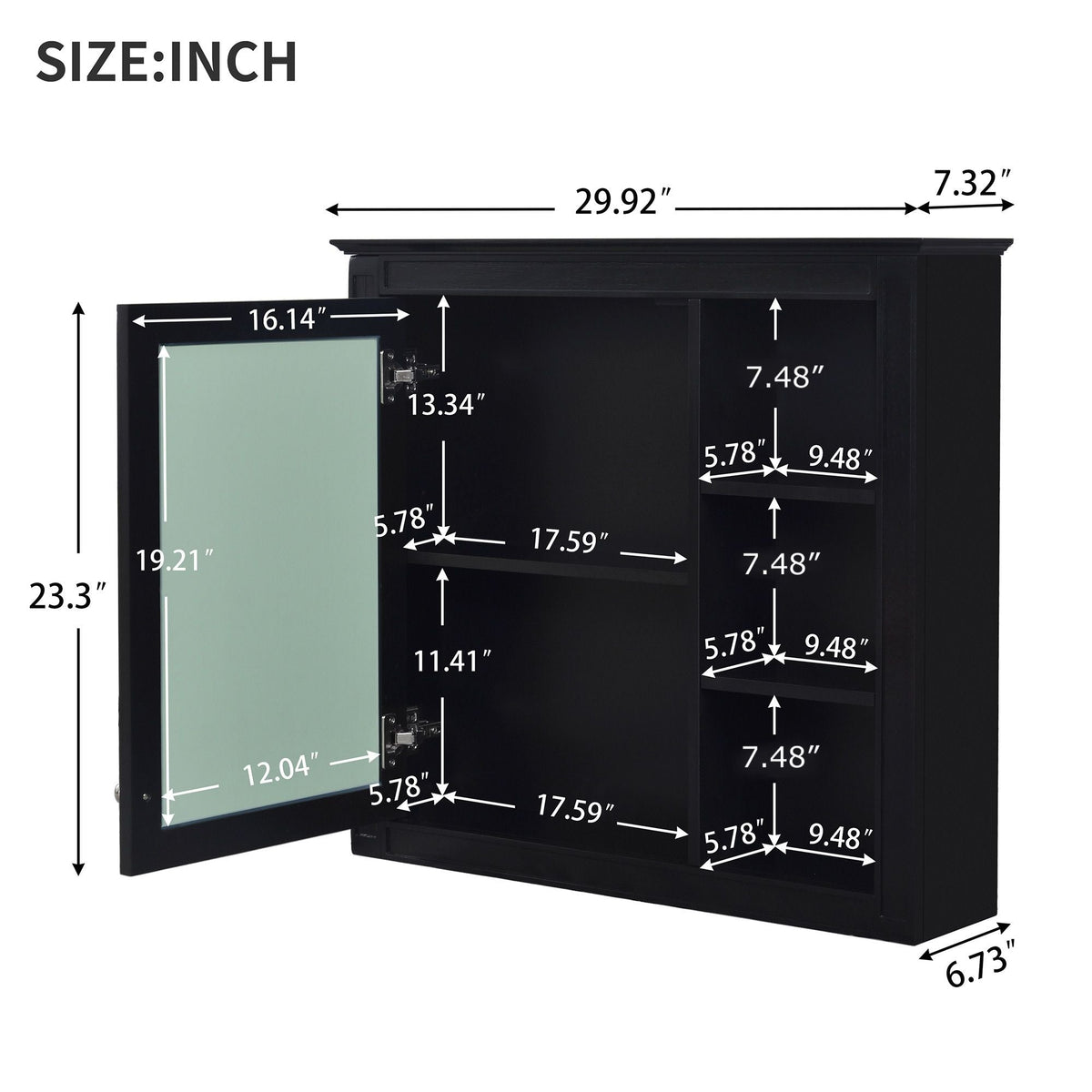 Modern Wall-Mounted Medicine Cabinet With Mirror by Unique Piece Furniture