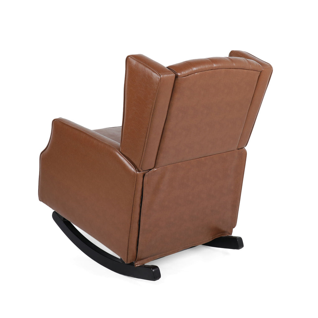 Moss - Upholstered Rocking Recliner With Diamond Tufting And Wingback - Light Brown by Unique Piece Furniture