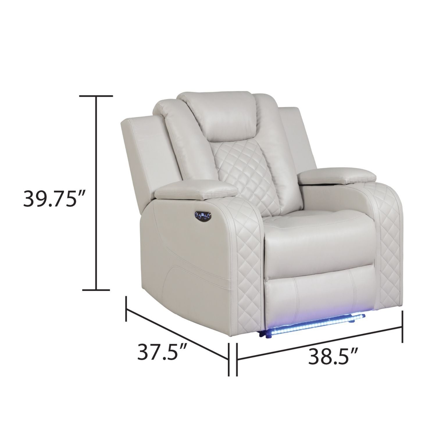 Benz - LED & Power Recliner Chair With Adjustable Headrest by Unique Piece Furniture