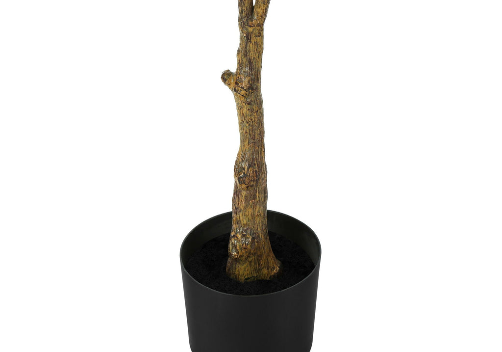 52" Tall, Artificial Plant, Rubber Tree, Indoor, Fake, Floor, Greenery, Potted, Real Touch, Decorative - Green / Black by Unique Piece Furniture