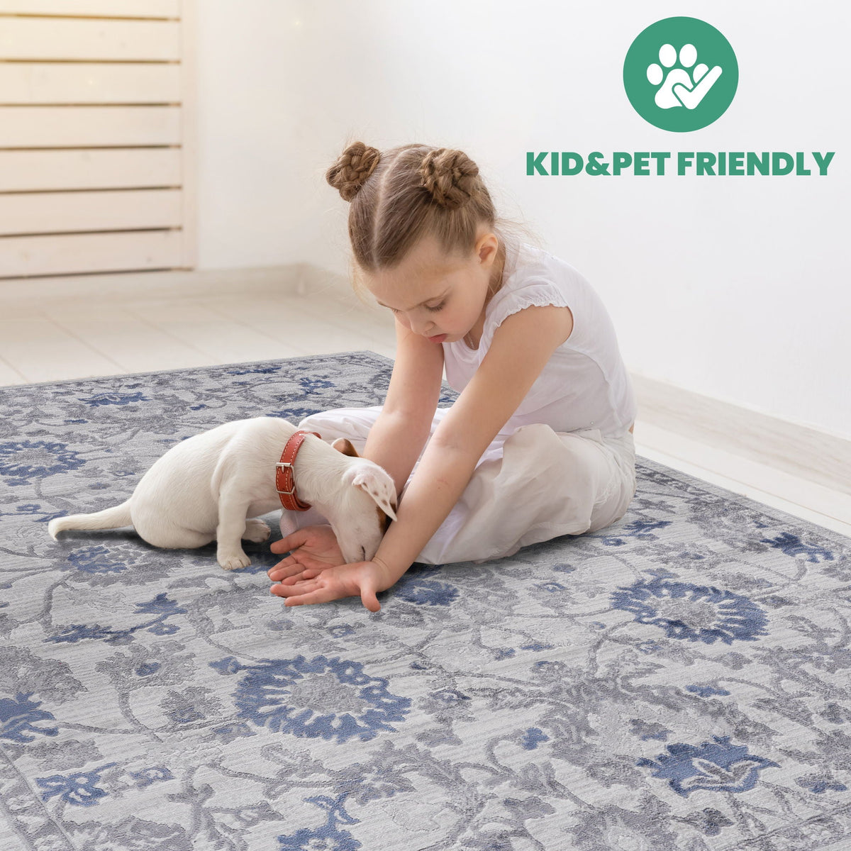 Marfi - 8' X 10' Oriental Area Rug - Blue / Silver by Unique Piece Furniture