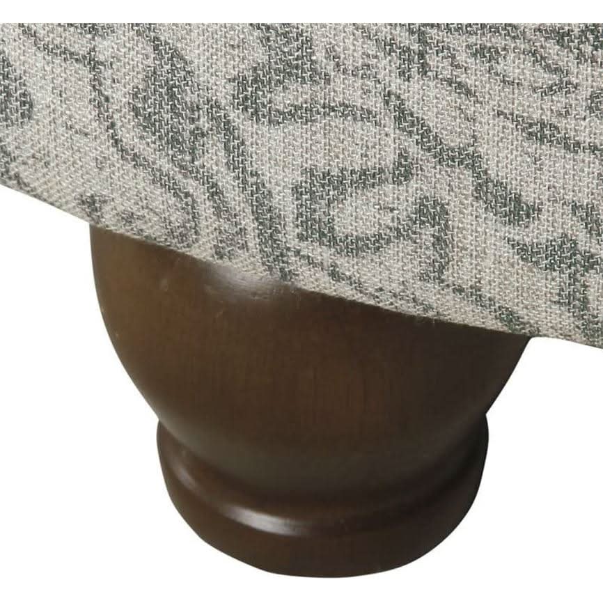 Gray Floral Storage Ottoman Large Round For Living Room by ShipItFurniture