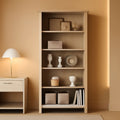 Antique White 5 Shelf Bookcase With Adjustable Shelves by ShipItFurniture