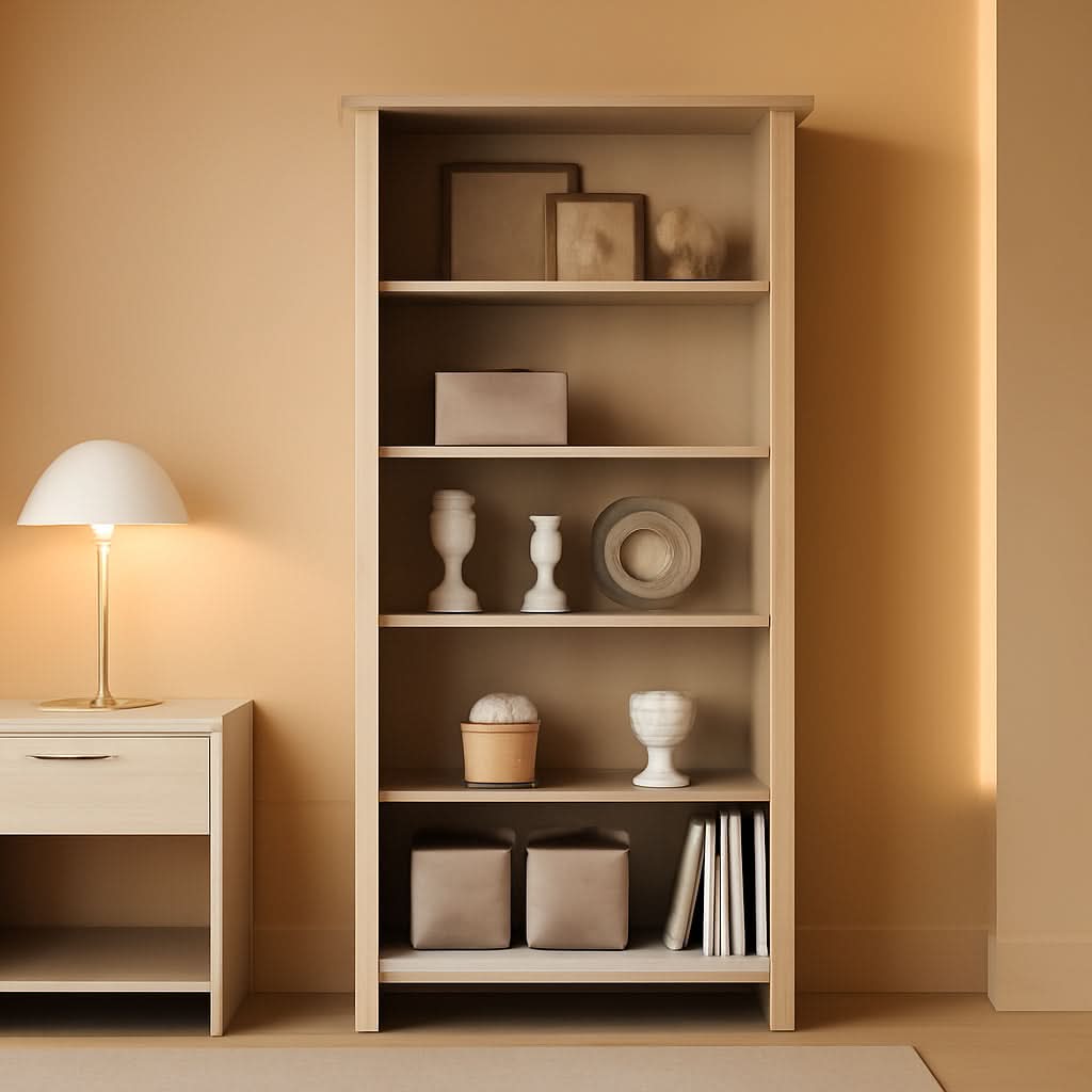 Antique White 5 Shelf Bookcase With Adjustable Shelves by ShipItFurniture