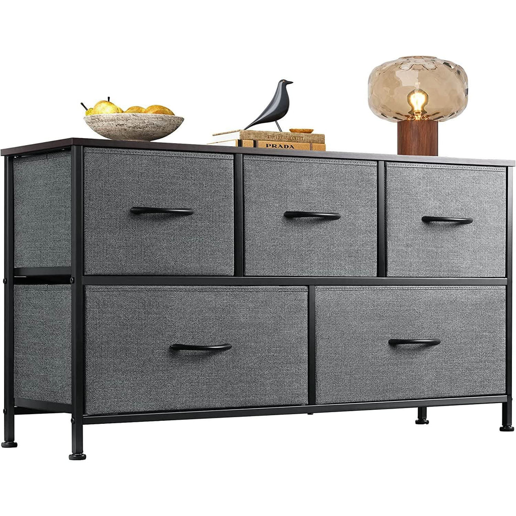5 Drawer Fabric Dresser Organizer For Bedroom Storage by ShipItFurniture