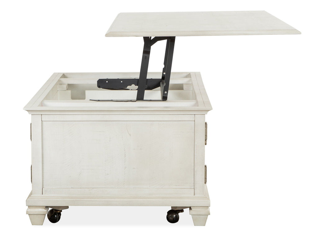 Newport - Lift Top Storage Cocktail Table (With Casters) - Alabaster by Unique Piece Furniture