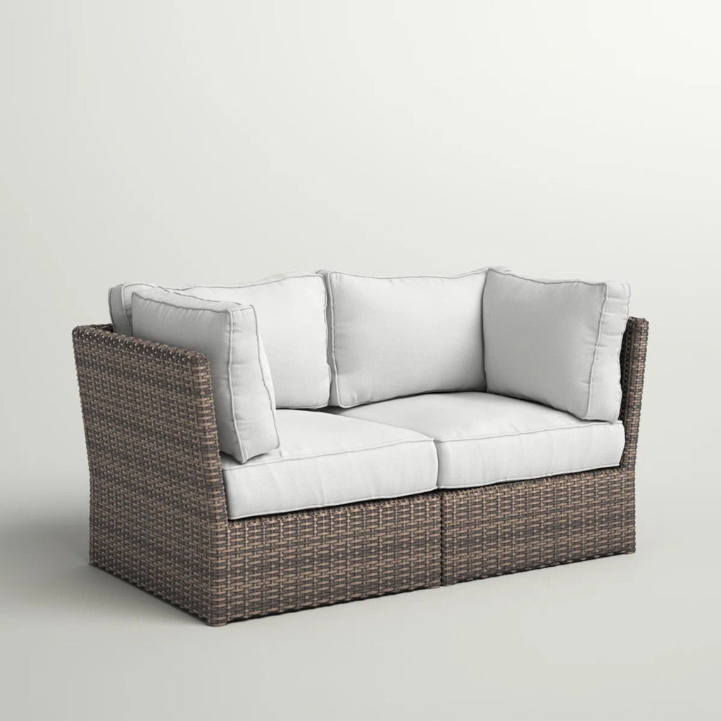 Modern Patio Wicker Loveseat With Cushions by Unique Piece Furniture