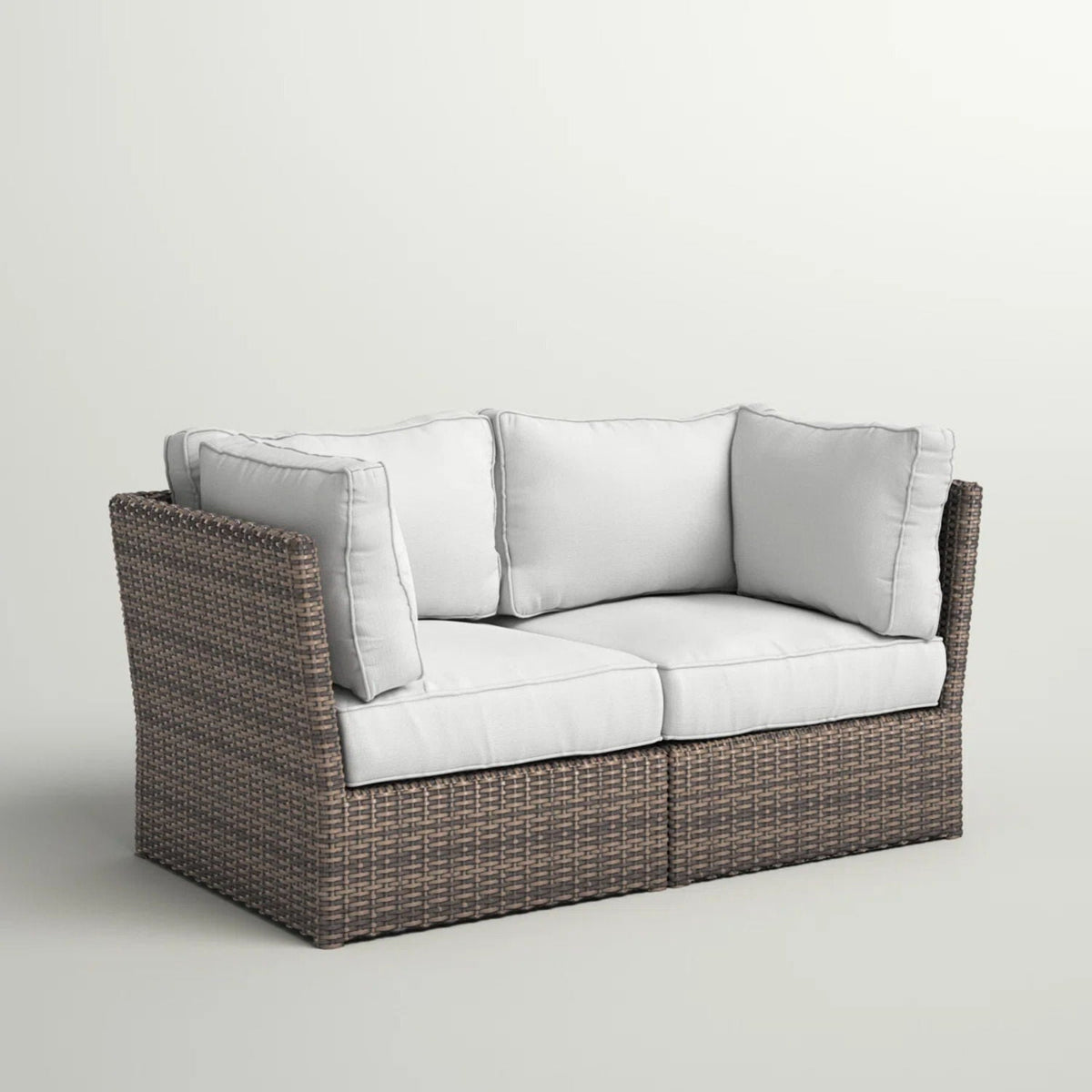 Modern Patio Wicker Loveseat With Cushions by Unique Piece Furniture