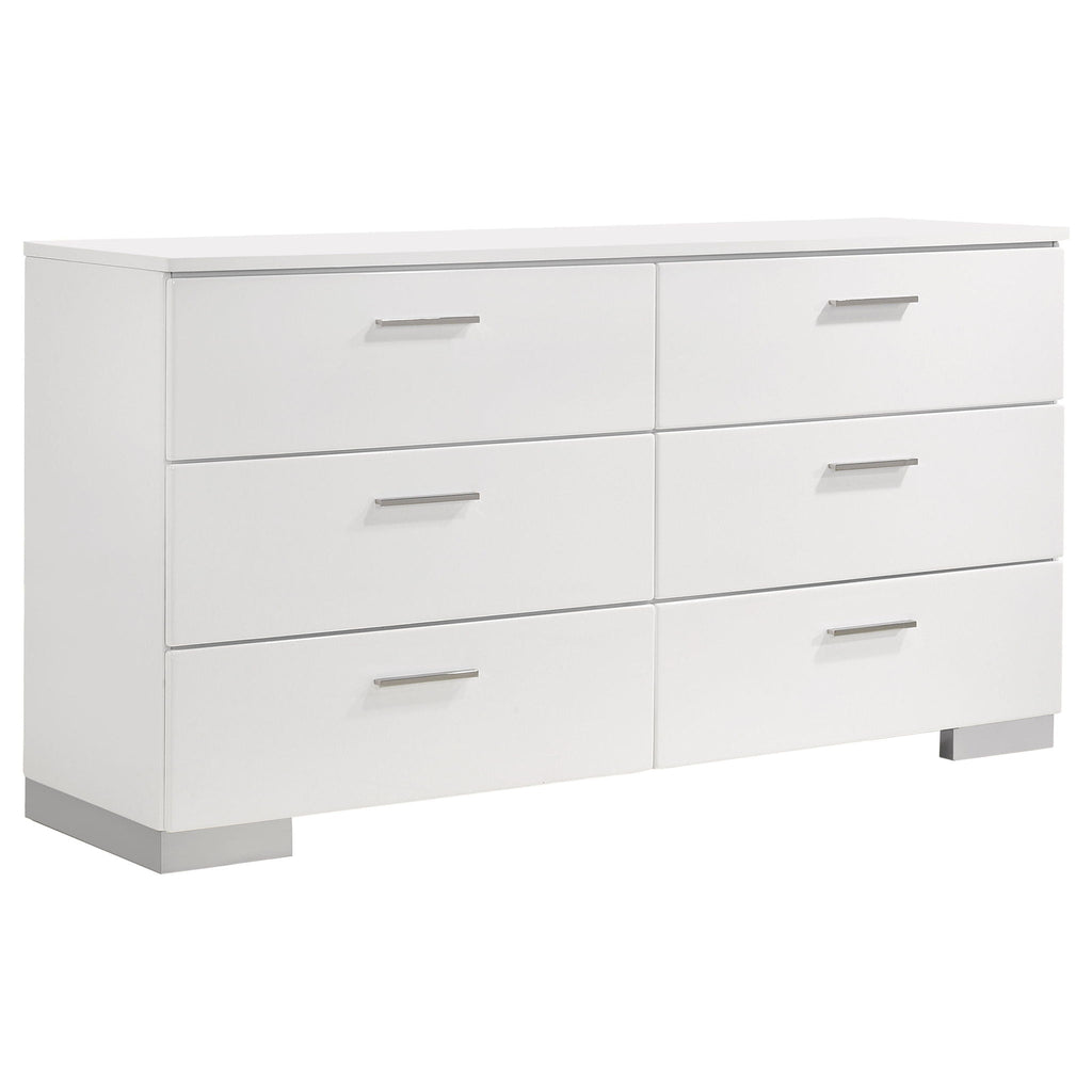 Felicity 5-piece Eastern King Bedroom Set White High Gloss by Unique Piece Furniture