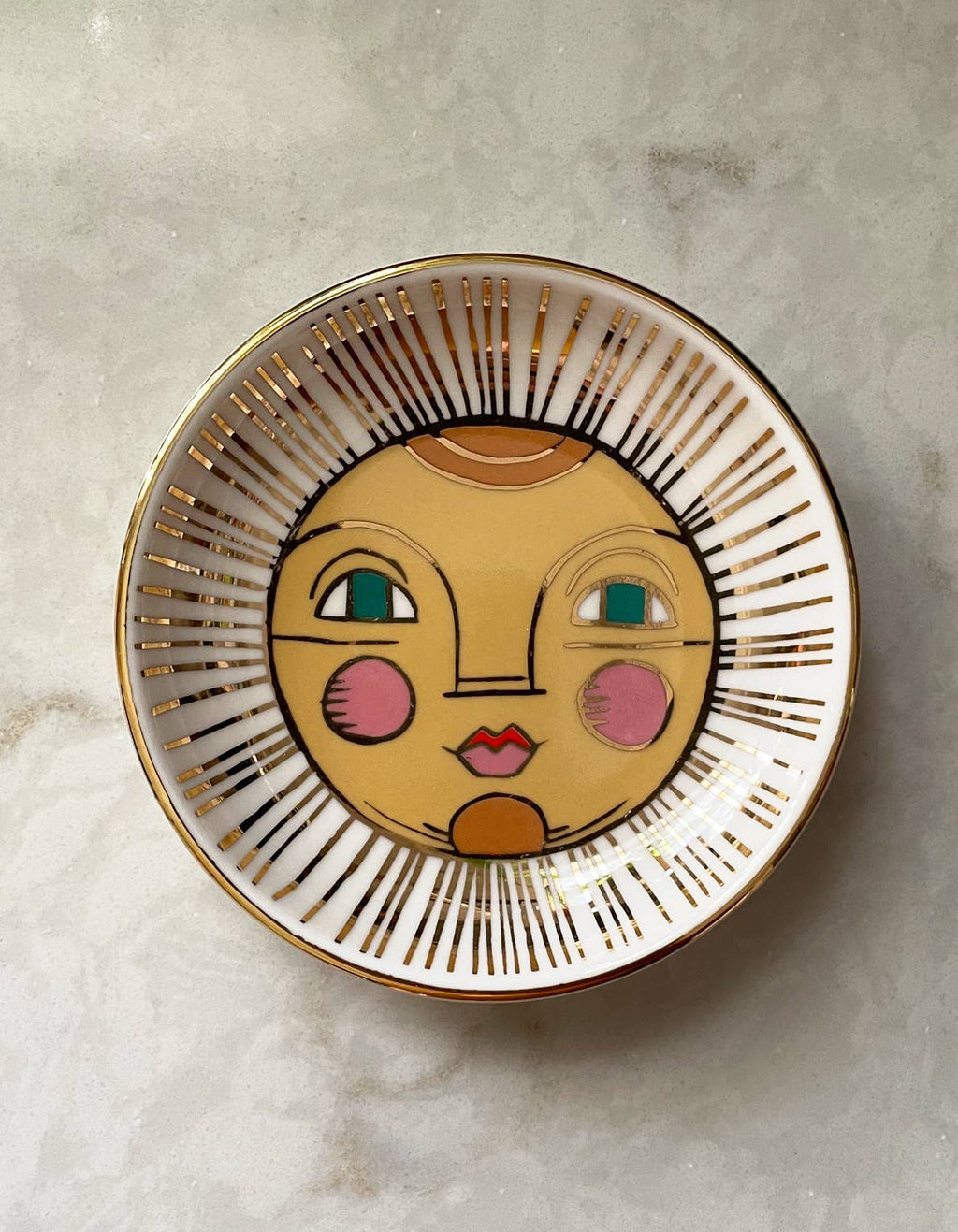 Sun Porcelain Trinket Dish by Terra Cotta Botanical Boutique