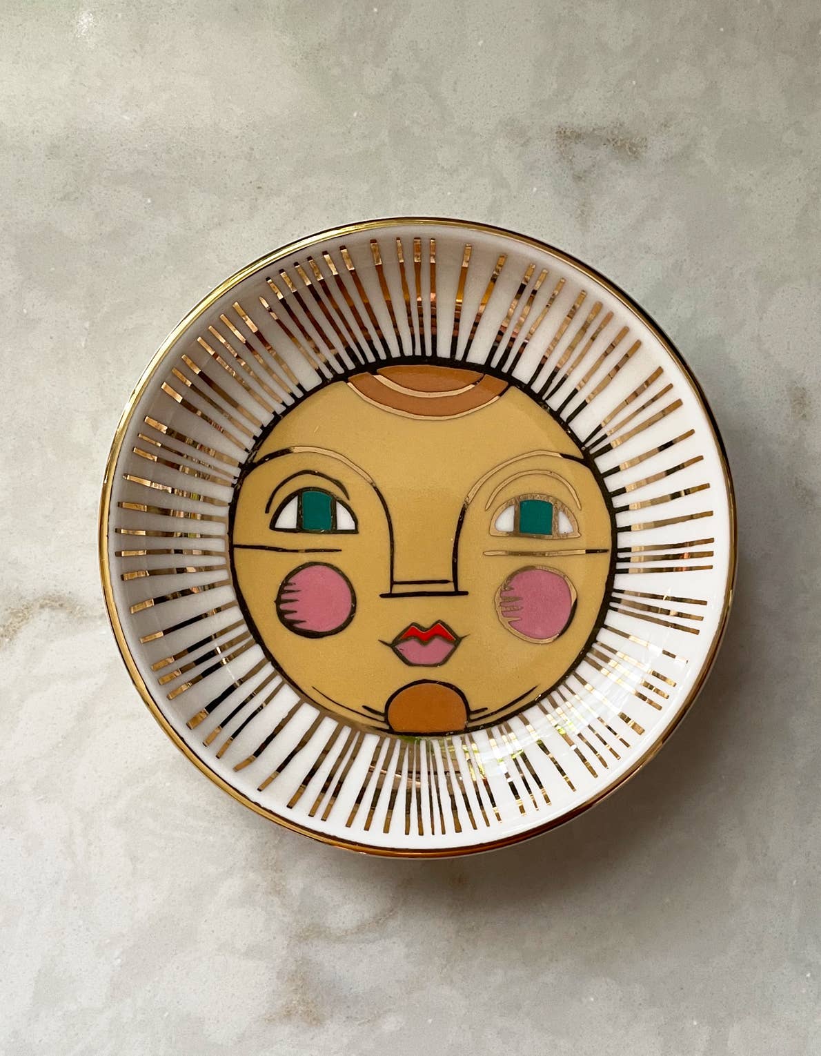 Sun Porcelain Trinket Dish by Terra Cotta Botanical Boutique