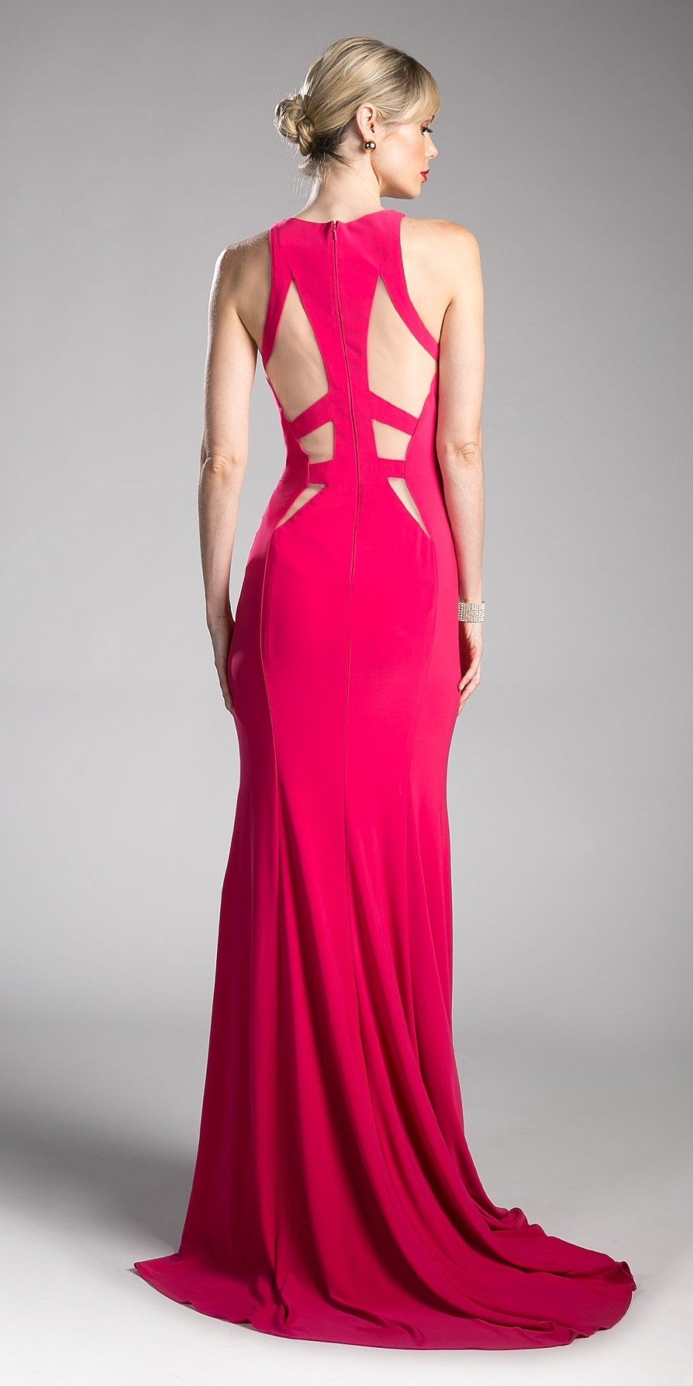 Cinderella Divine 84222 Floor Length Prom Dress with Cut Outs by DiscountDressShop