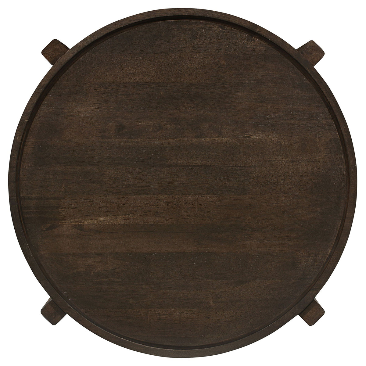 Cota Round Solid Wood End Table Dark Brown by Unique Piece Furniture