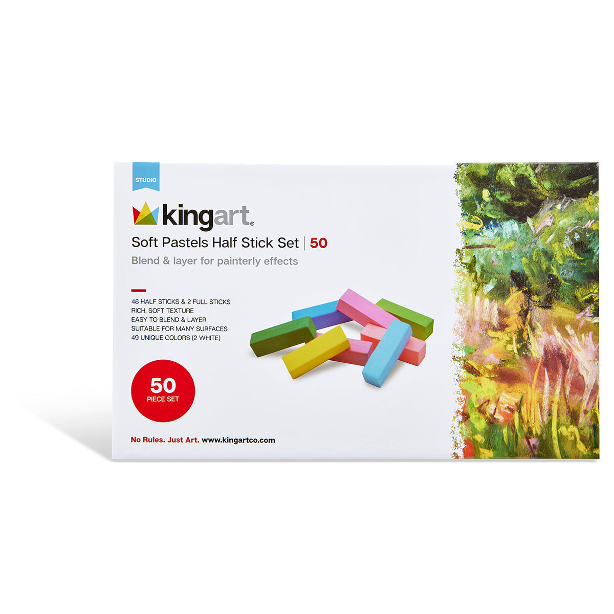 Soft Square Pastels Half Sticks 50 pc by KINGART