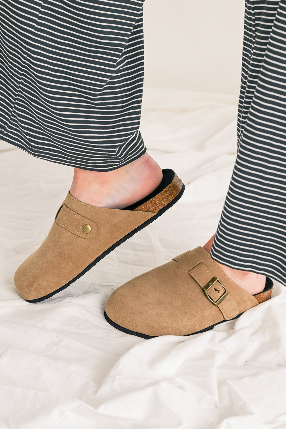 Light French Beige Slip On Corky Platform Shoes by Wild and Free Boutique