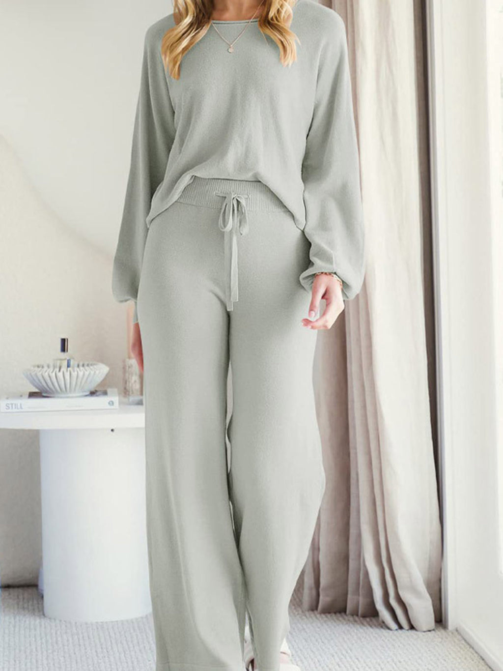 Long Sleeve Lounge Top and Drawstring Pants Set by Wild and Free Boutique