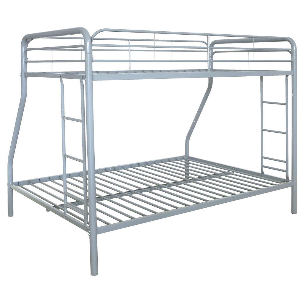 Carson Metal Twin Over Full Bunk Bed Glossy Silver by Unique Piece Furniture