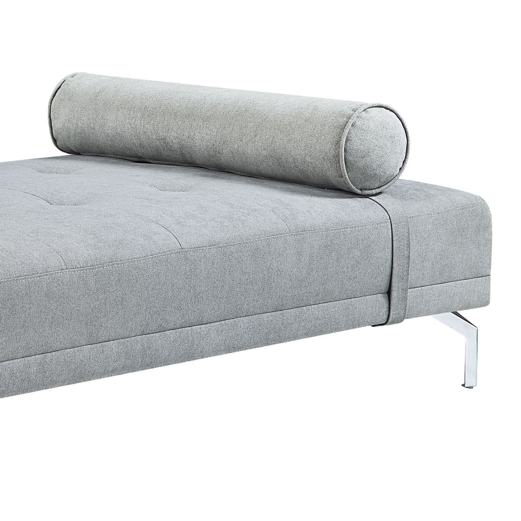 Quenti - Velvet Sofa Bed With Pillow - Gray by Unique Piece Furniture