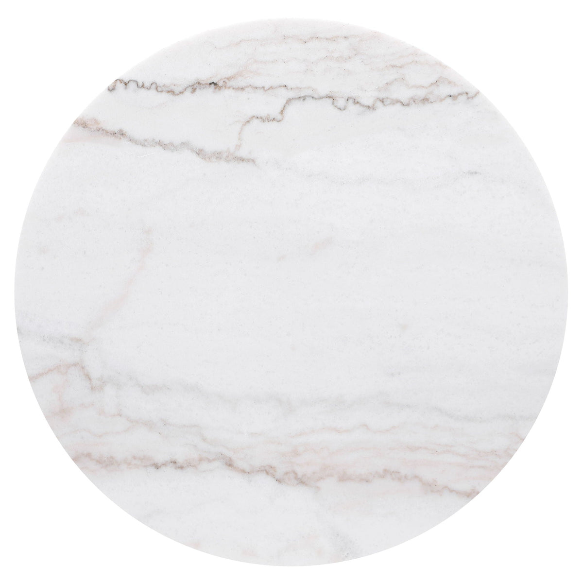 Jason Round White Marble Top Side End Table Charcoal by Unique Piece Furniture