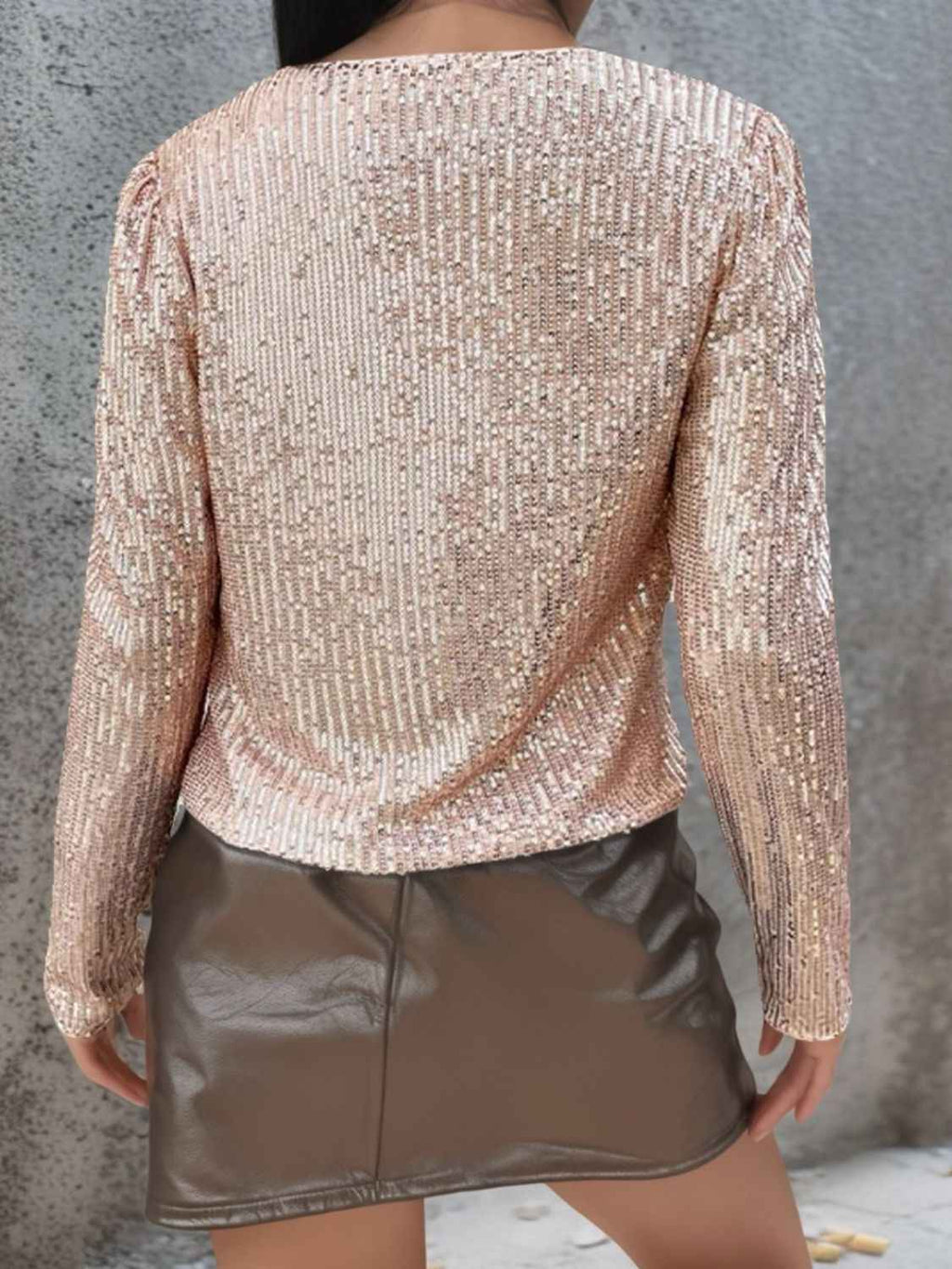 Full Size Sequin Open Front Cropped Jacket by Wild and Free Boutique