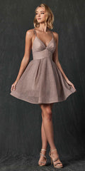 CLEARANCE - Juliet 850 Short V-Neck A-Line Dress with Pockets (Size Small) by DiscountDressShop
