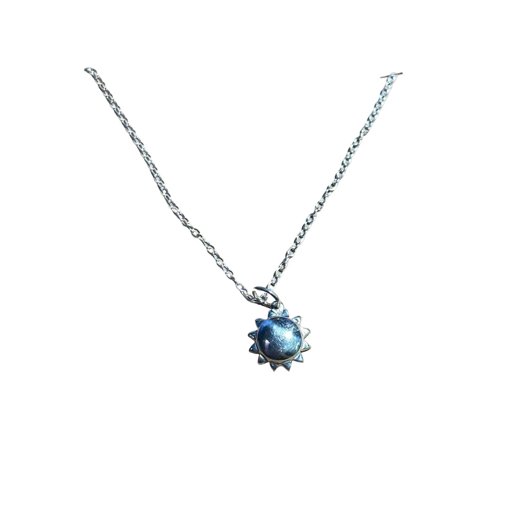Bertoni Sterling Silver Sun Pendant Necklace – Transformation & Higher Consciousness Jewelry by Sacred Crystals
