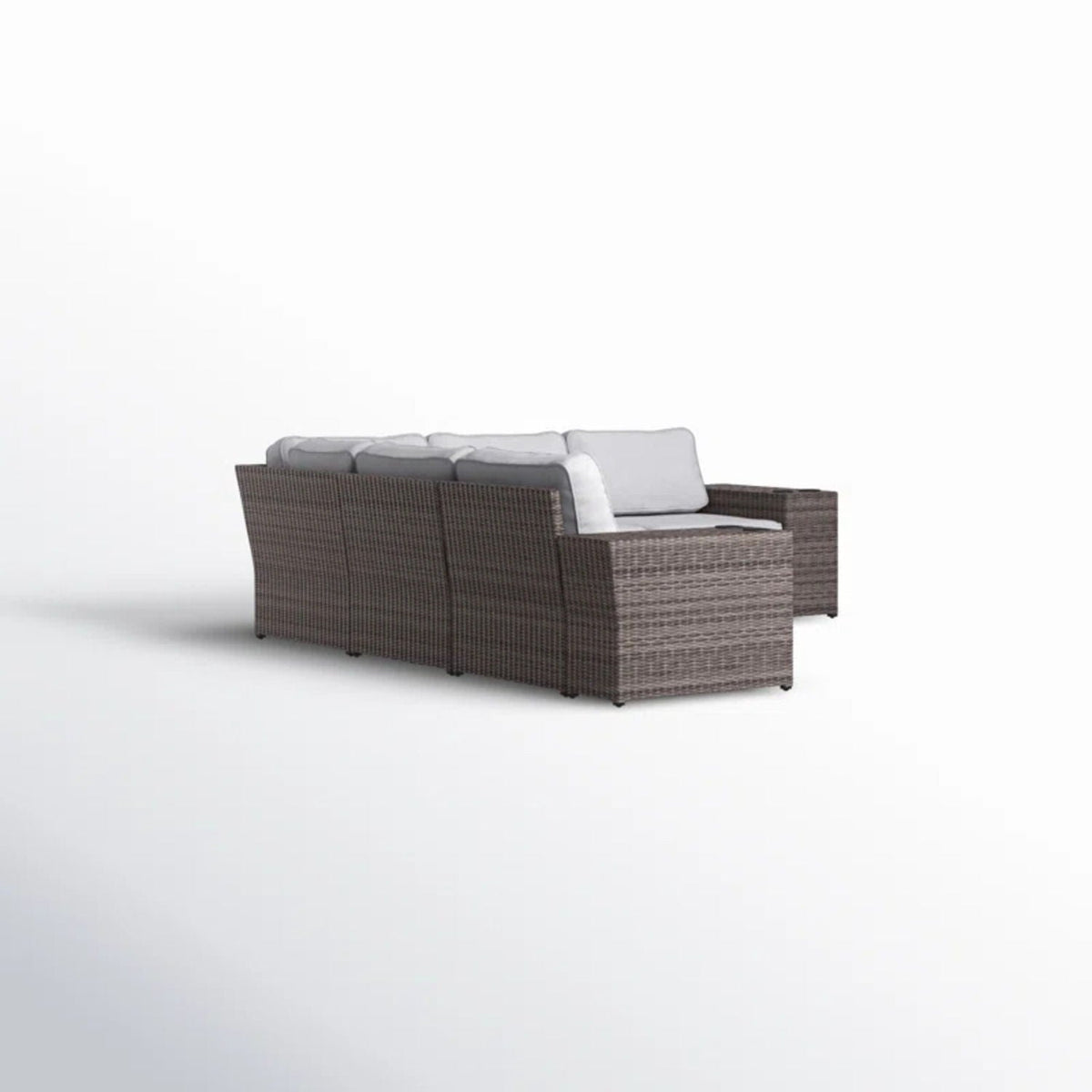Wide Reversible Outdoor Sectional Sofa With Cushions - Brown / Gray by Unique Piece Furniture