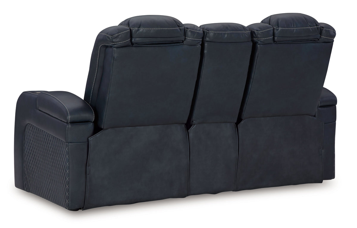 Fyne-dyme - Power Reclining Loveseat With Console/Adj Hdrst by Unique Piece Furniture