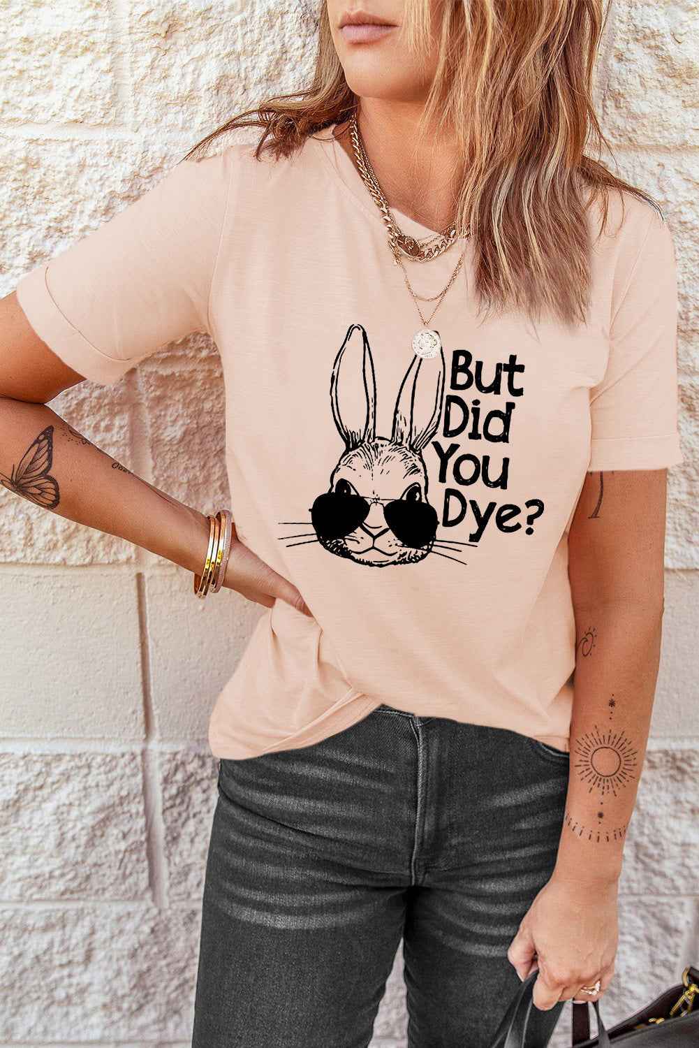 Rabbit Graphic Round Neck T-Shirt by Wild and Free Boutique
