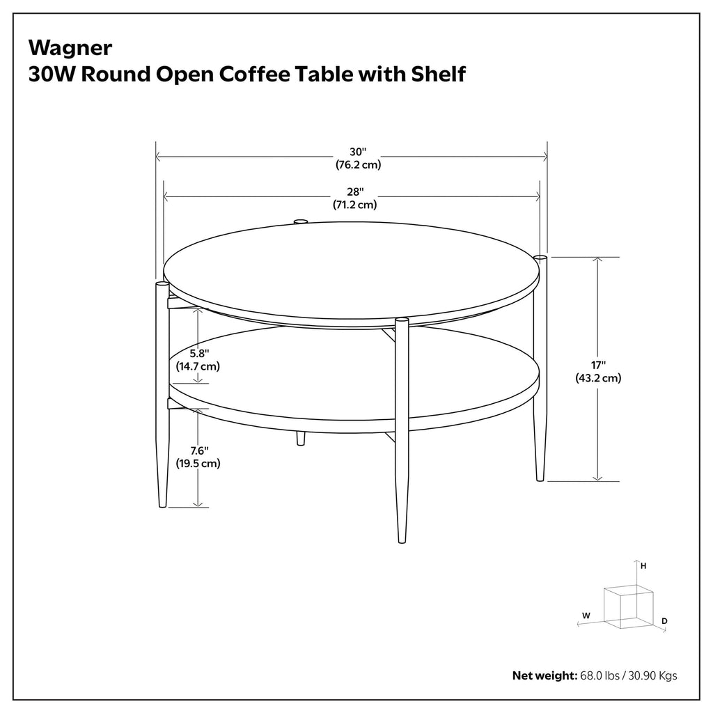 Wagner - Round Marble & Wood Table by Unique Piece Furniture
