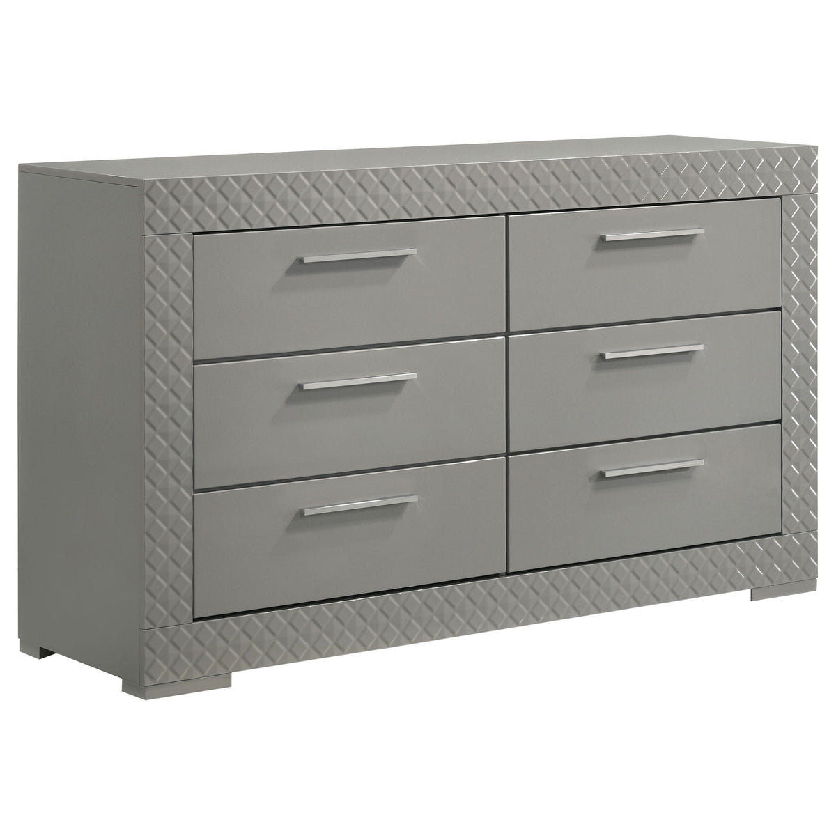 Ives 5-piece Eastern King Bedroom Set Grey High Gloss by Unique Piece Furniture