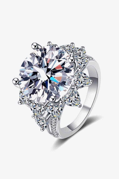 10 Carat Moissanite Flower-Shaped Ring by Wild and Free Boutique