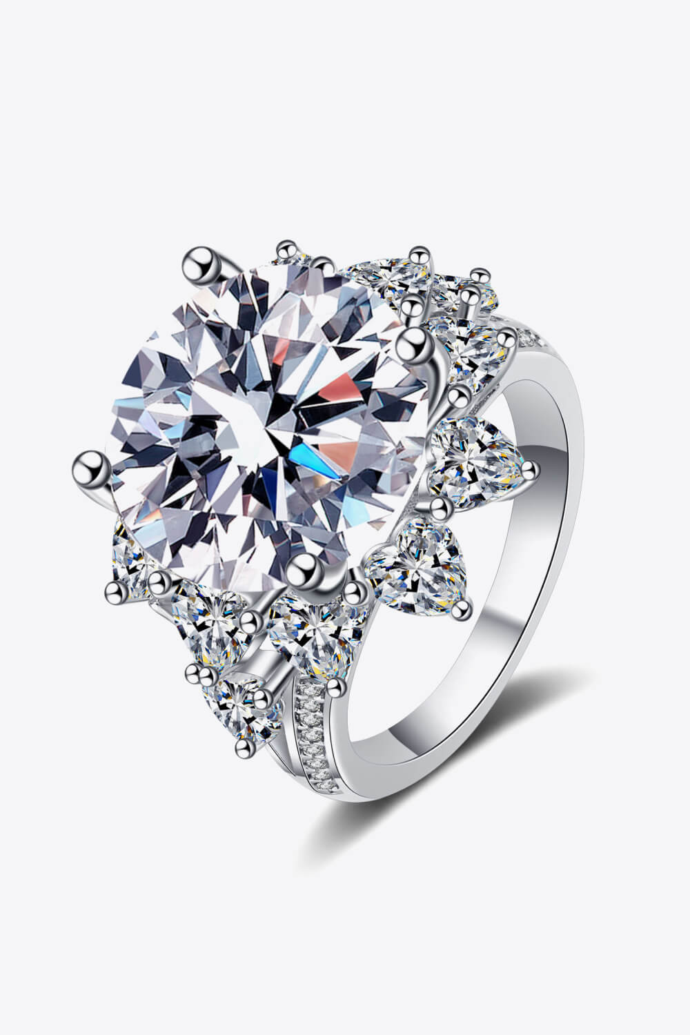 10 Carat Moissanite Flower-Shaped Ring by Wild and Free Boutique
