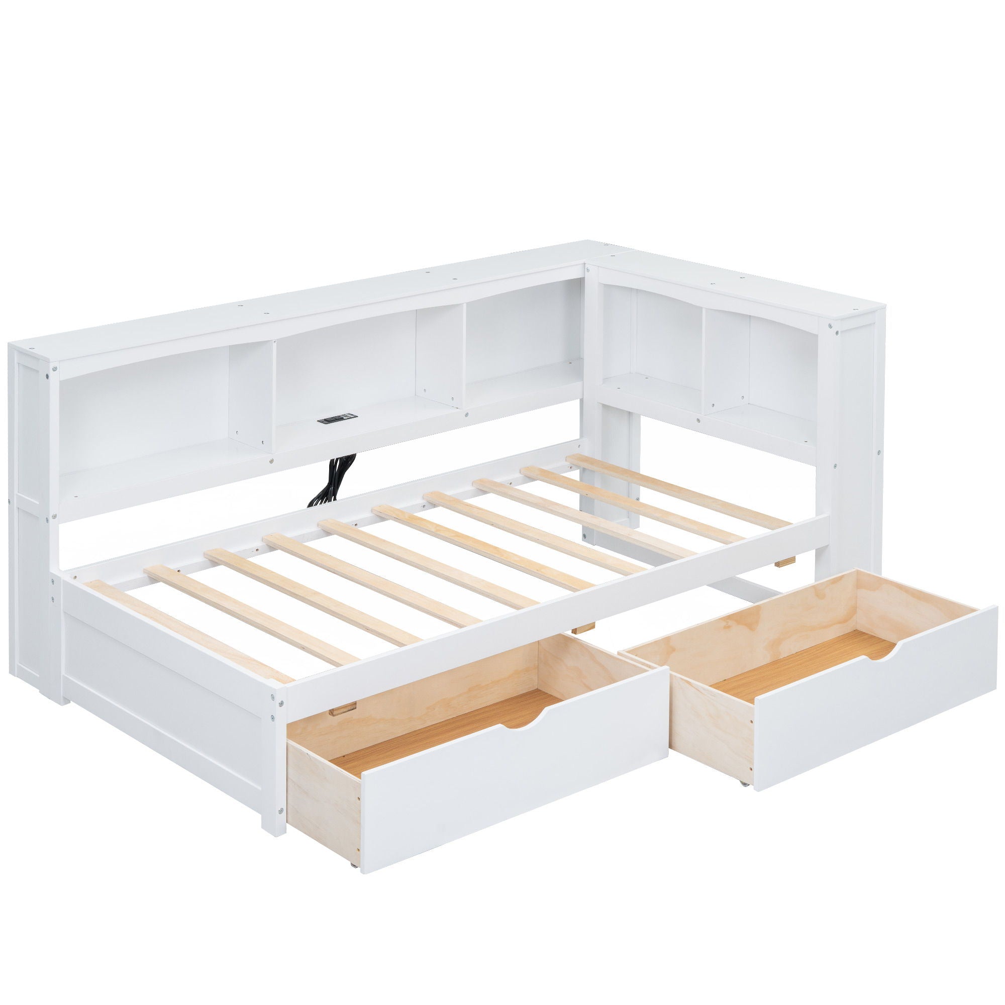 Daybed With 2 Storage Drawers, Storage Cabinets, USB Ports by Unique Piece Furniture