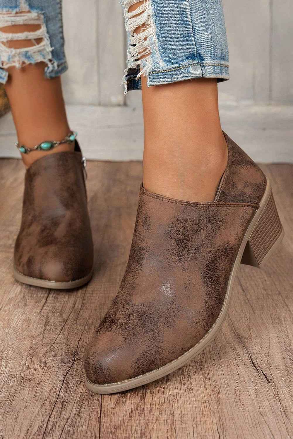 Coffee Suede Casual Ankle Boots by Wild and Free Boutique