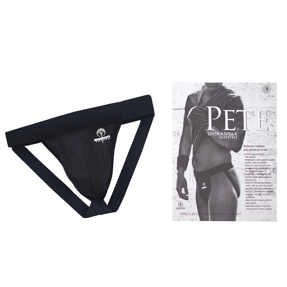 SpareParts Pete Freestyle Nylon Packing Jock Black Size S by SpareParts