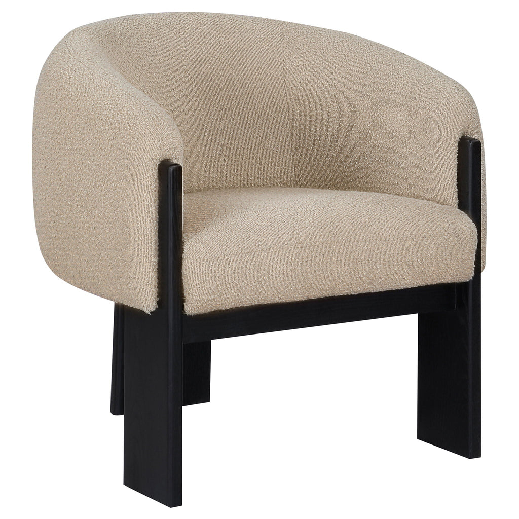 Valdez Boucle Upholstered Barrel Back Accent Chair Beige by Unique Piece Furniture