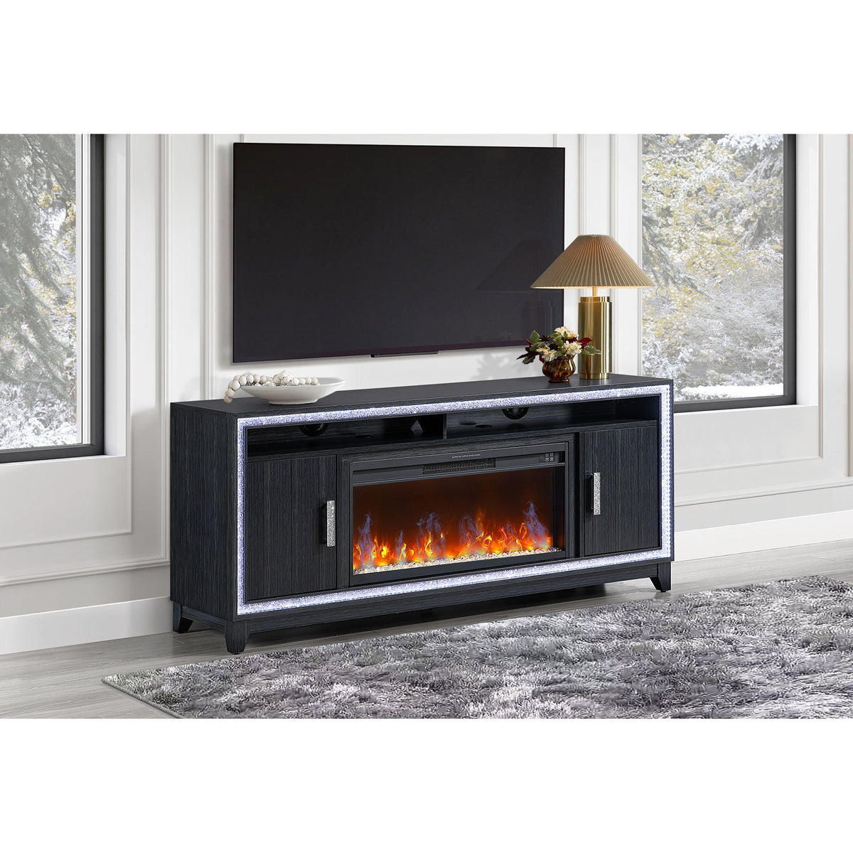 Almera - Fireplace With Adjustable Temperature And LED Options by Unique Piece Furniture
