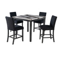 Leoncia - Bar Table And 4 Bar Stools - Espresso / White by Unique Piece Furniture