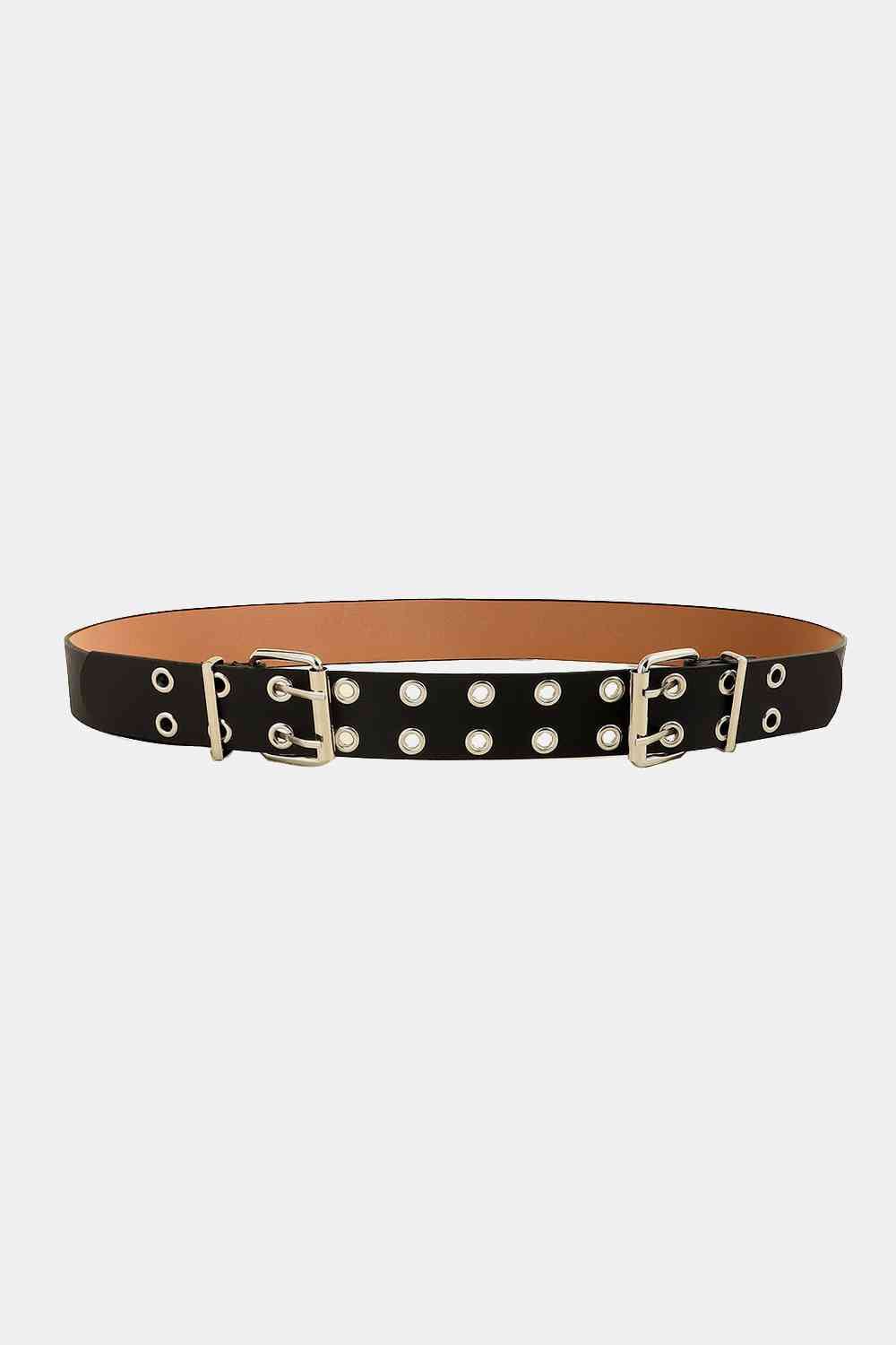 Stylish Chic PU Leather Two Row Eyelet Belt – Durable and Fashion-Forward Design See size chart under “more details” by The Fashion Celestial