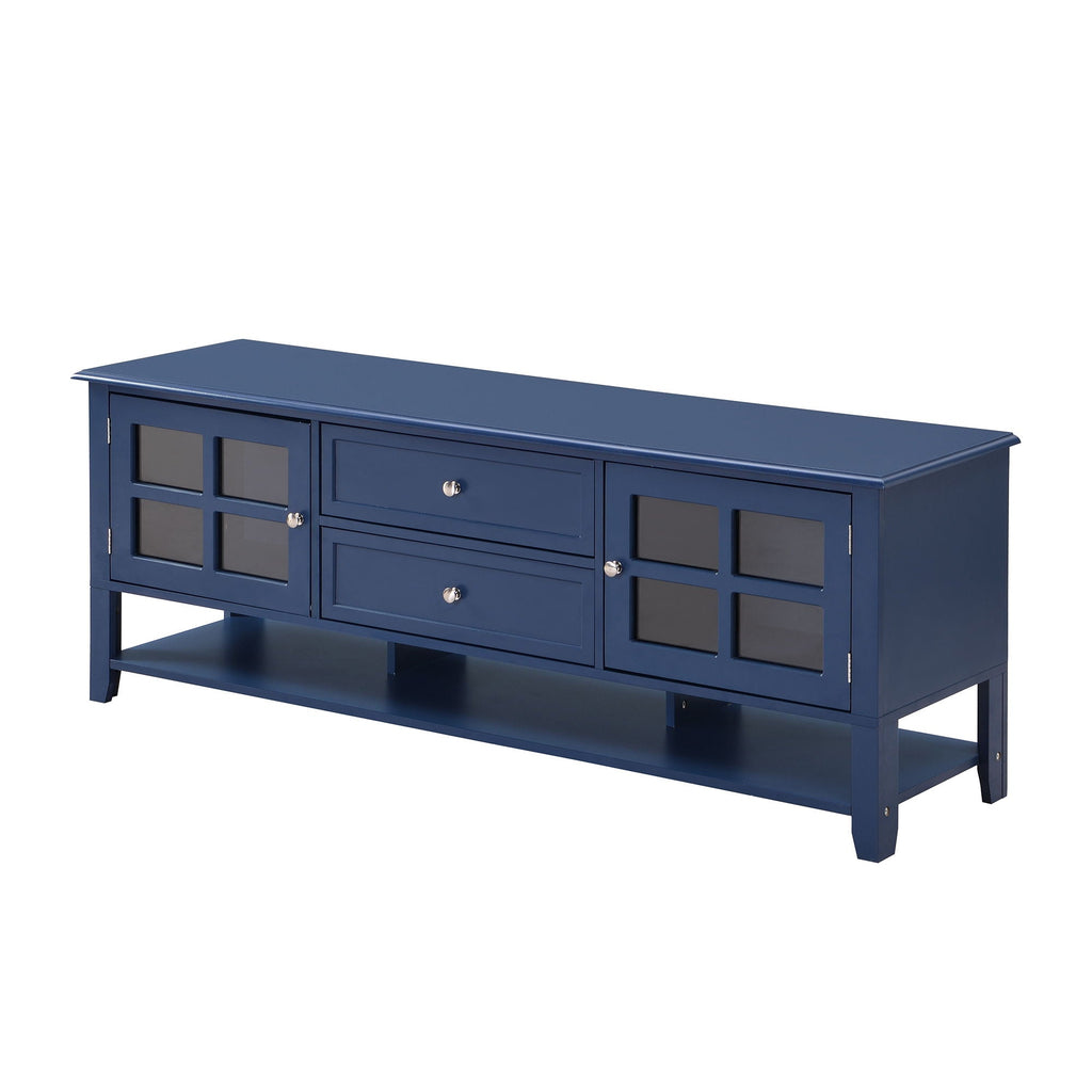 TV Stand, Entertainment Center With Dual Drawers And Hidden Storage, Cabinet With Soft Closing Doors And Sleek Panel Design by Unique Piece Furniture
