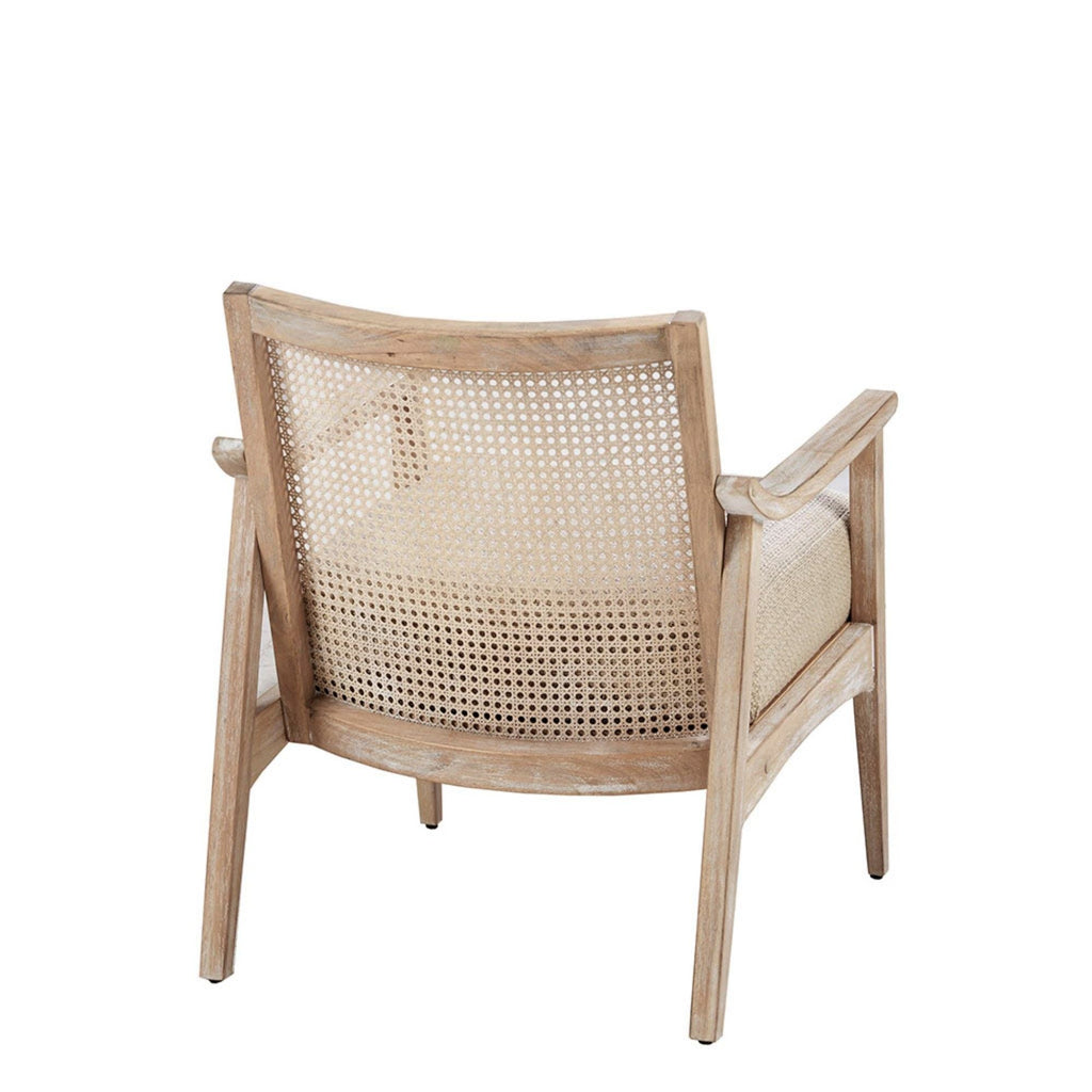 Chair With Cane Inset Back And Upholstered Seat - Light Brown by Unique Piece Furniture
