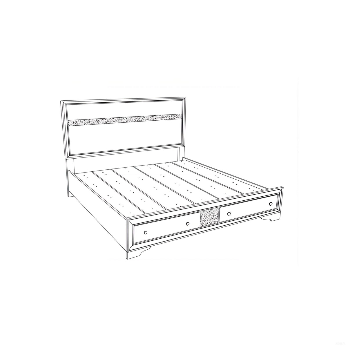 Madrid - Queen Bed With Storage Drawers And Nickel Handles - Black by Unique Piece Furniture