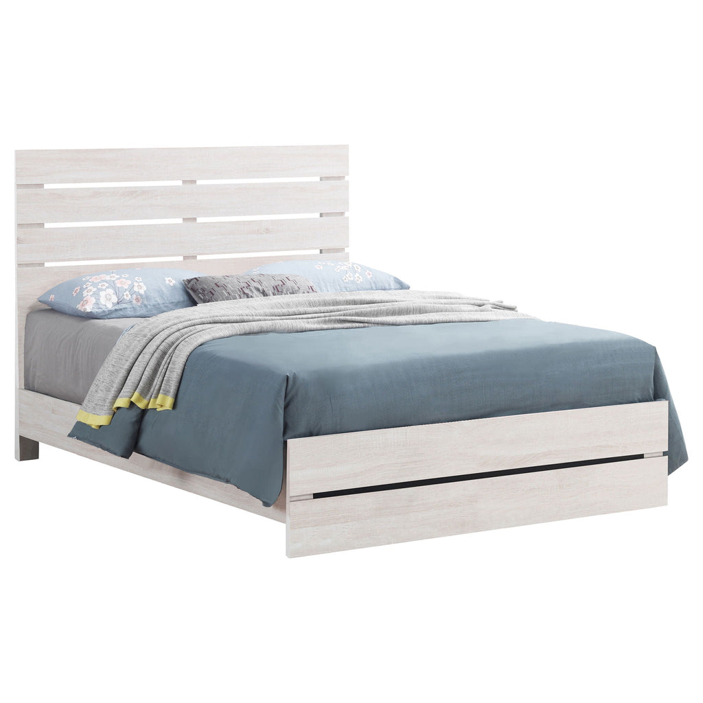 Brantford Wood Queen Panel Bed Coastal White by Unique Piece Furniture