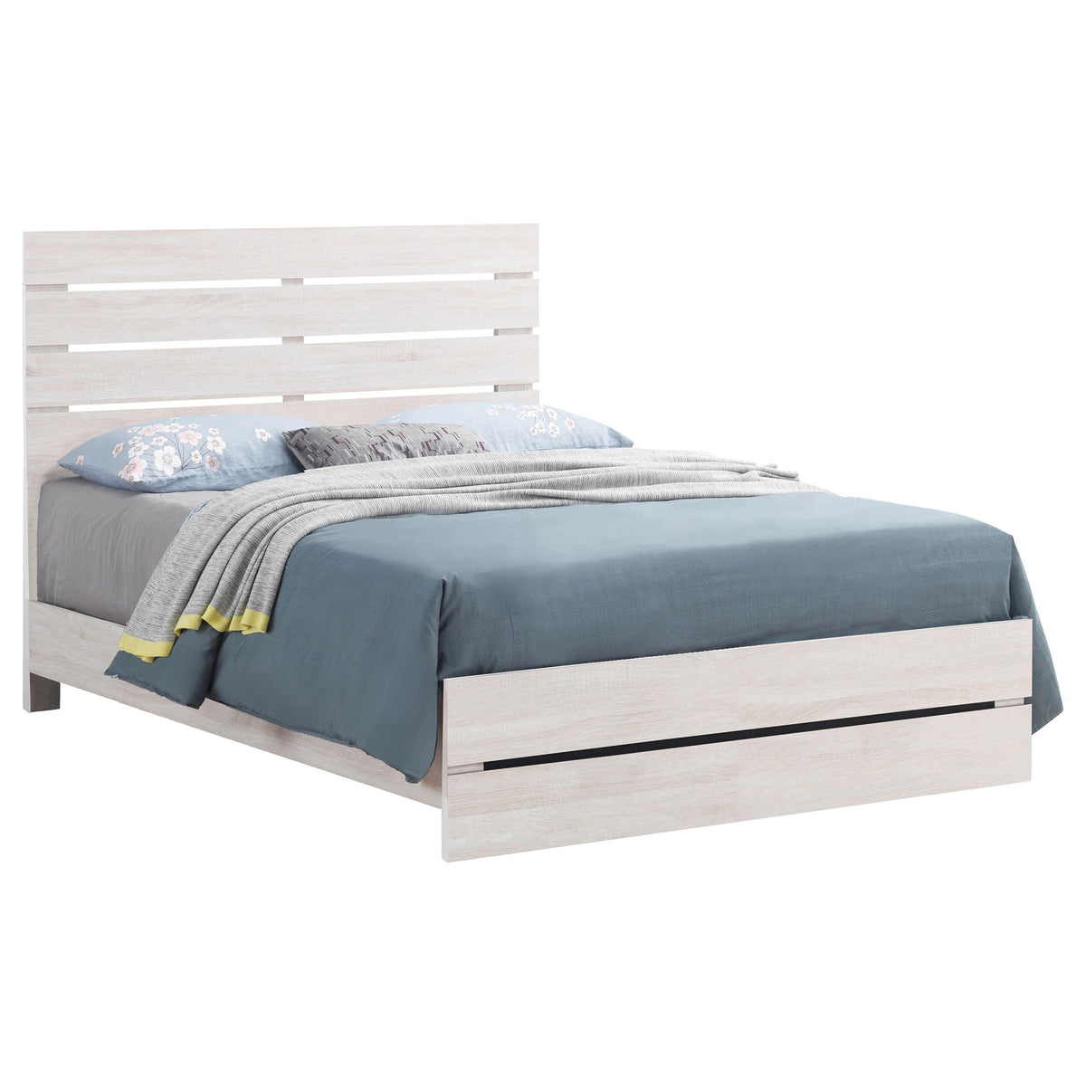Brantford Wood Queen Panel Bed Coastal White by Unique Piece Furniture
