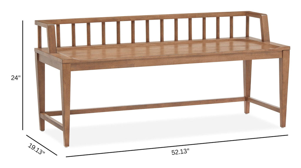 Lindon - Arm Bench With Low Back - Light Brown by Unique Piece Furniture