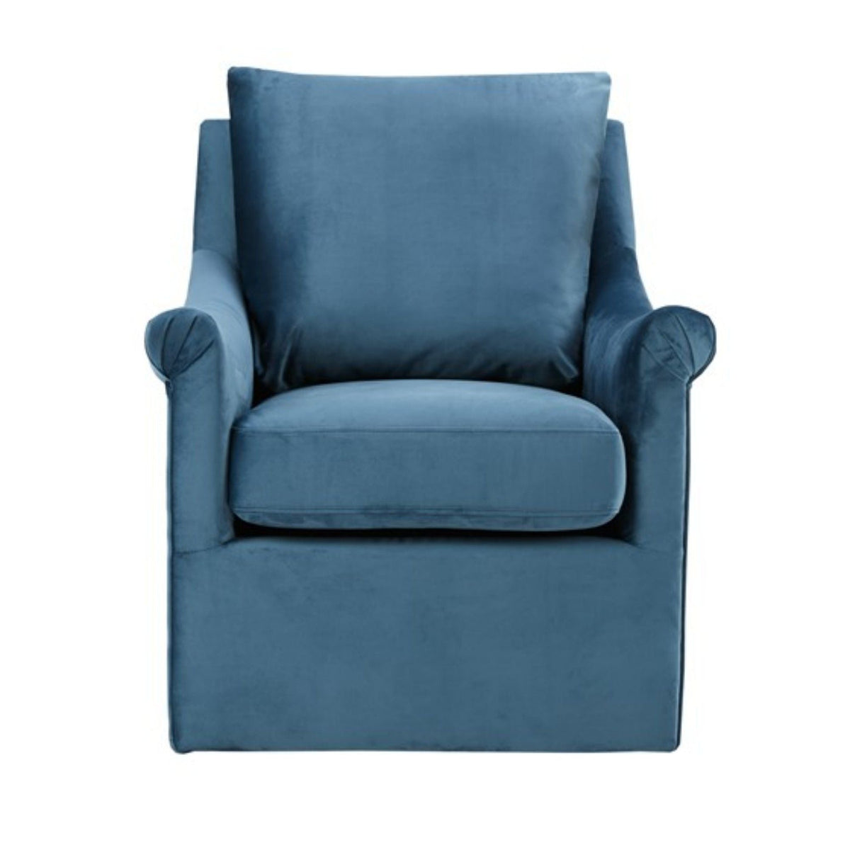 Swivel Chair With Curved Arms And Straight Back - Blue by Unique Piece Furniture
