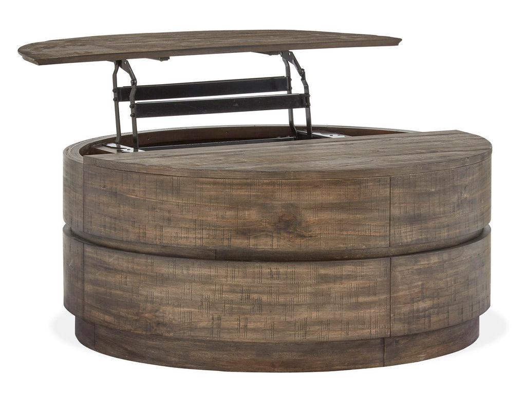 Baisden - Round Lift Top Cocktail Table With Casters - Tobacco by Unique Piece Furniture