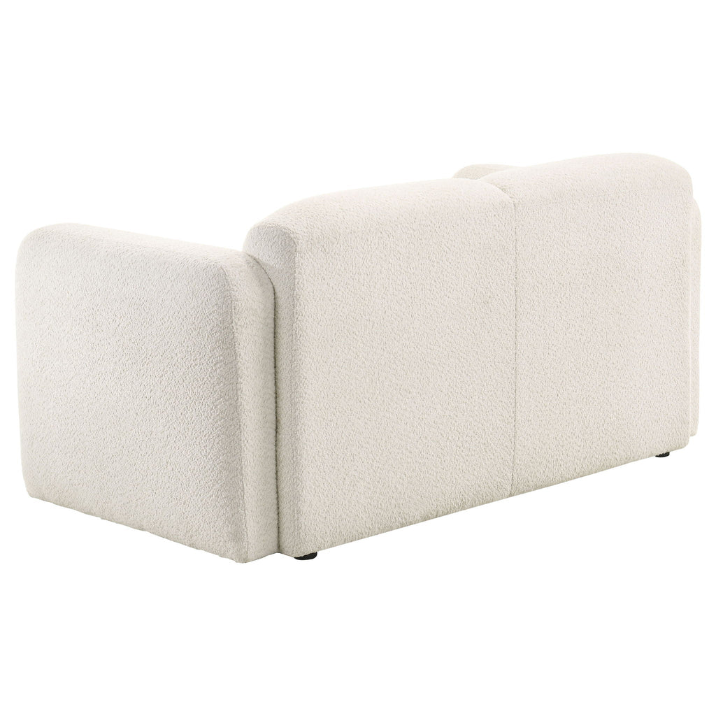 Dorset Fabric Upholstered Round Track Arm Loveseat White by Unique Piece Furniture